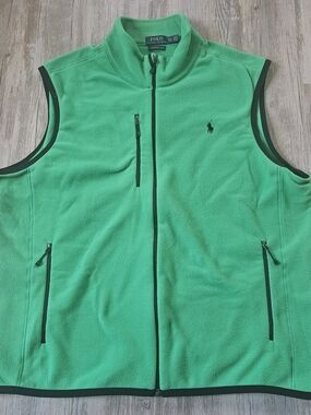Polo Ralph Lauren Men's Performance Green Fleece Lined Vest XXL Golf Active
